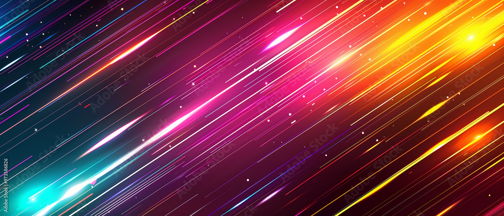 Abstract background with diagonal gradient color lines and poles, gradient red, yellow and blue, minimalism, dark black background, bright colors, banner Abstract background with diagonal gradient color lines and poles, gradient red, yellow and blue, minimalism, dark black background, bright colors, banner