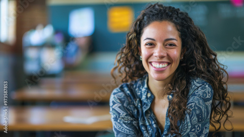 hispanic Pretty woman smiling teacher model background png file