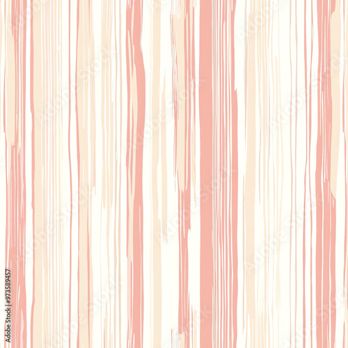 Seamless wood grain pattern in a soft pink and cream beige, with vertical lines and gentle brush strokes.