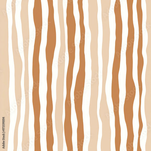  Light brown and white vertical stripes seamless pattern.