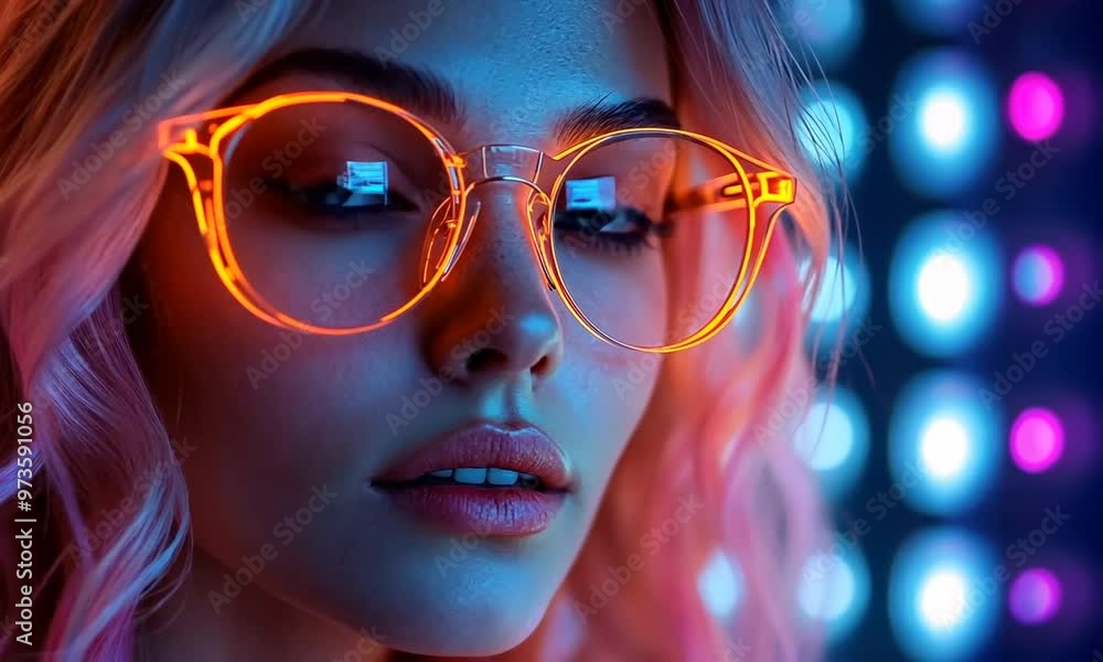 Woman in Neon Glasses Woman in Neon Glasses