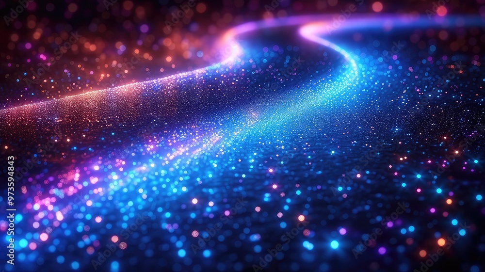 A vibrant, glowing pathway of light and colors, creating an ethereal, digital atmosphere. A vibrant, glowing pathway of light and colors, creating an ethereal, digital atmosphere.