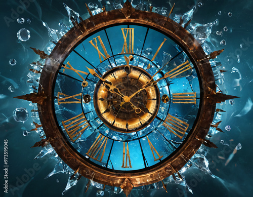 abstract fire clock destruction and time