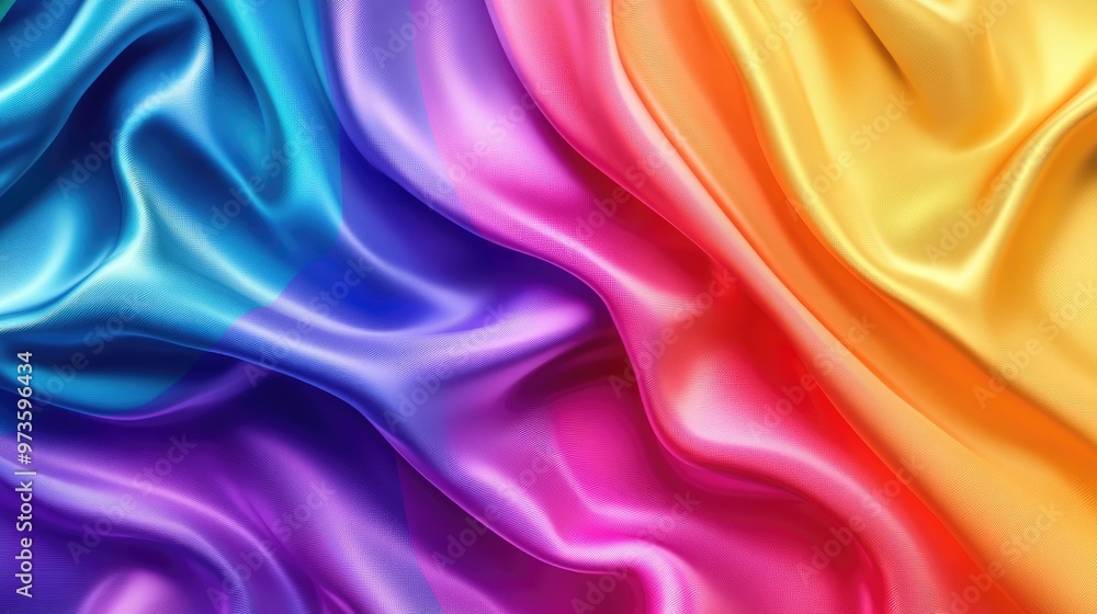 Obraz premium Beautiful LGBTQ background featuring vibrant rainbow colors, with soft gradients and smooth textures, symbolizing diversity and pride