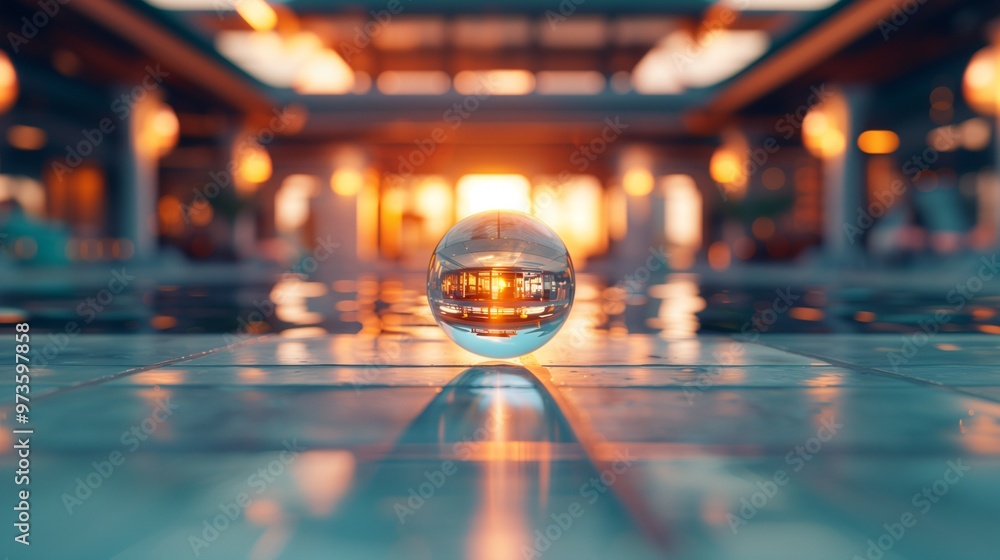 Beautiful Crystal Sphere on Cobblestones, Illuminated by the Warm Glow of Sunset.
Beautiful Crystal Sphere on Cobblestones, Illuminated by the Warm Glow of Sunset.