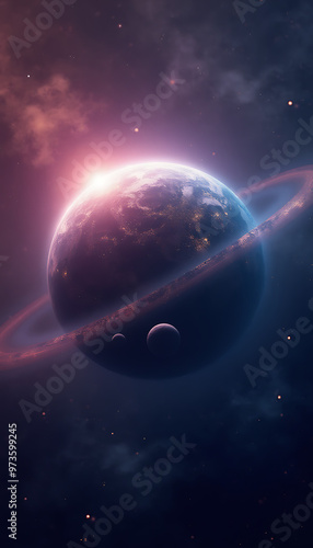 Space astronomy universe sphere , Imaginable planaet on the vast universe photo