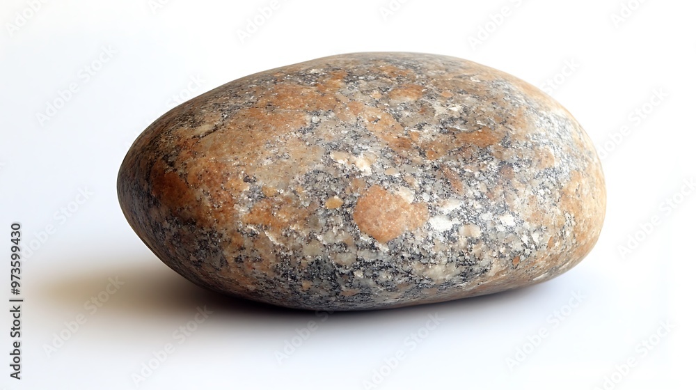 A polished stone resting on a white background, with sharp edges and fine details emphasized, perfect for illustration projects A polished stone resting on a white background, with sharp edges and fine details emphasized, perfect for illustration projects