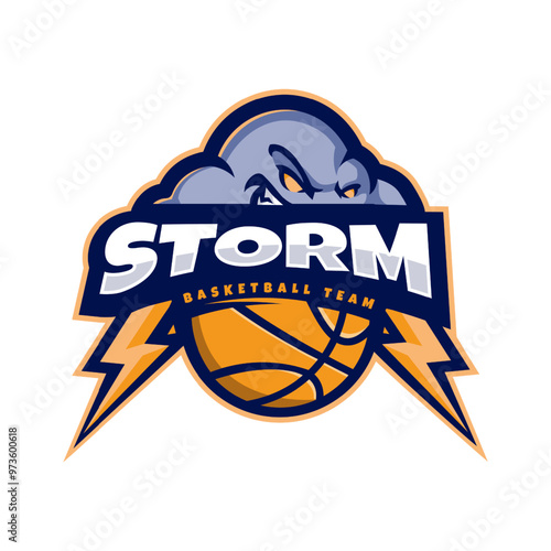 Storm mascot logo for team basketball, sports, gaming and more