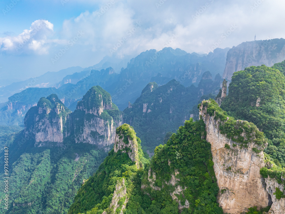 Aerial photography of Wangmangling in Taihang Mountain, Lingchuan County, Jincheng, Shanxi Aerial photography of Wangmangling in Taihang Mountain, Lingchuan County, Jincheng, Shanxi