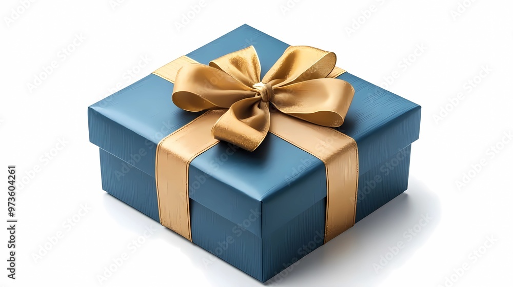 blue gift box with ribbon isolated at white background blue gift box with ribbon isolated at white background