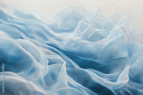 Abstract blue wavy texture resembling flowing fabric or waves.