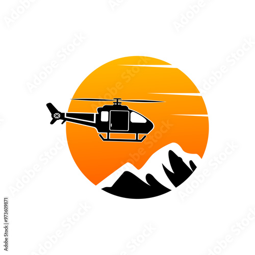 helicopter logo vector template illustration design