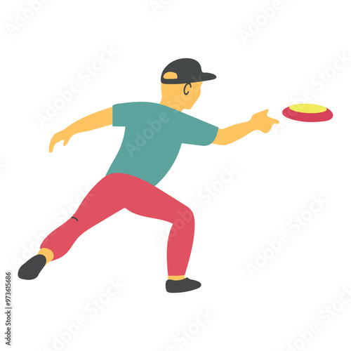 Throwing frisbee icon clipart avatar logtotype isolated illustration