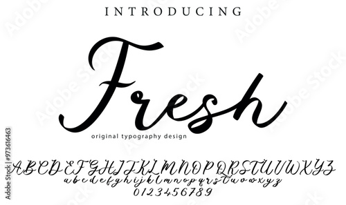 Fresh Font Stylish brush painted an uppercase vector letters, alphabet, typeface