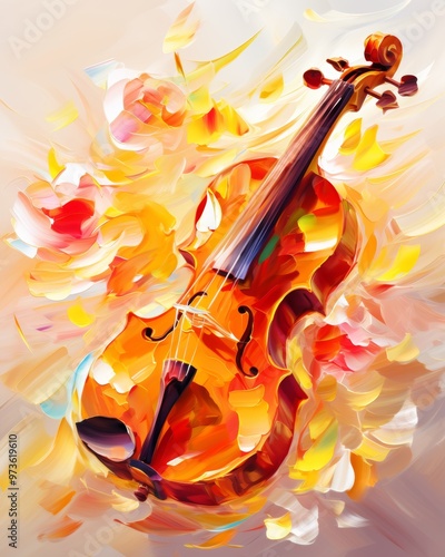 Abstract autumn jazz background featuring elegant cello sounds and warm seasonal colors