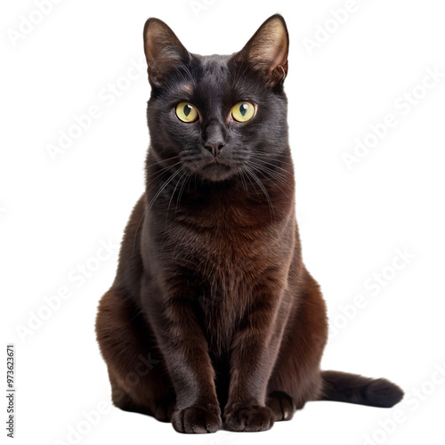 Black cat Isolated on transparent background.