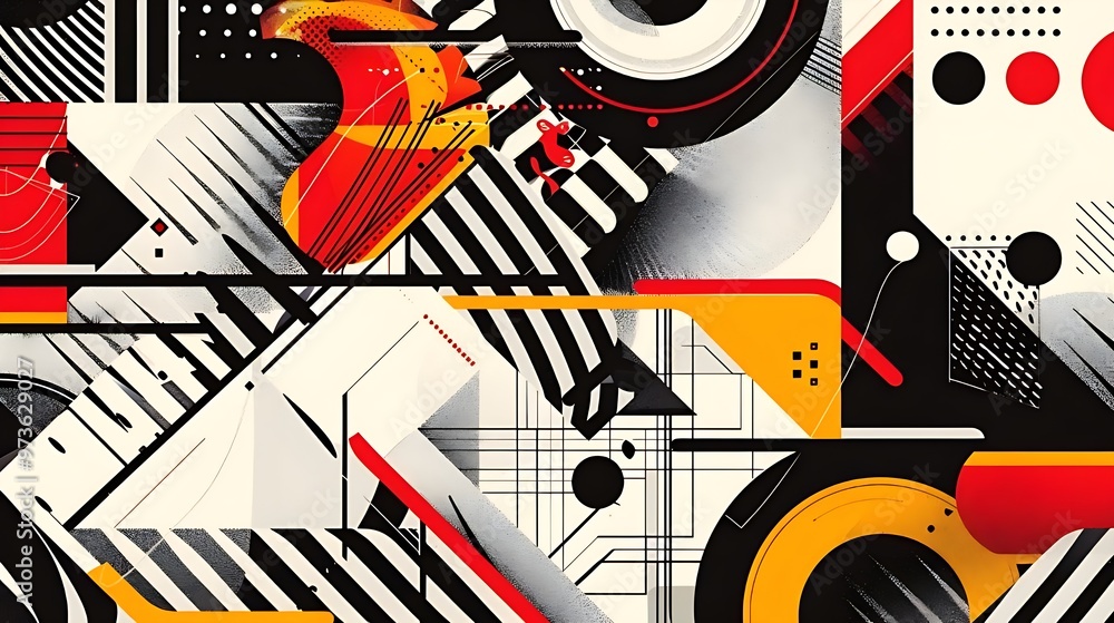 Bold Geometric Abstract with Stripes and Shapes Bold Geometric Abstract with Stripes and Shapes