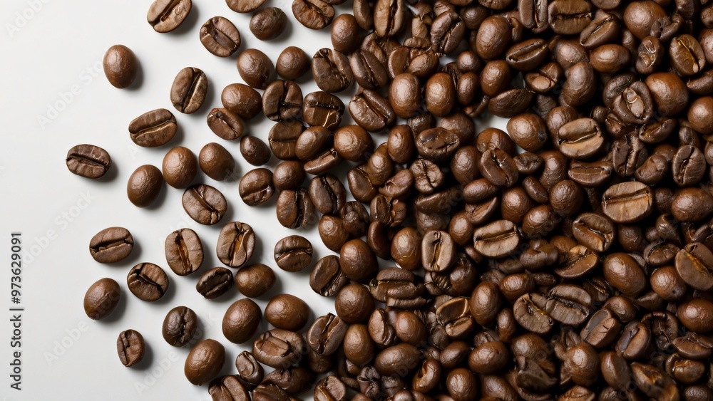 Fototapeta premium coffee beans on a white background