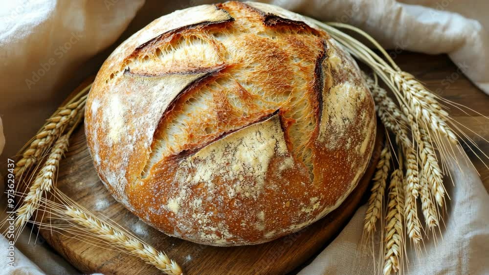 Baking rustic sourdough bread at home with simple ingredients and techniques