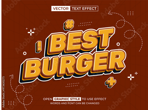 best burger editable text, font effect, 3d text for title