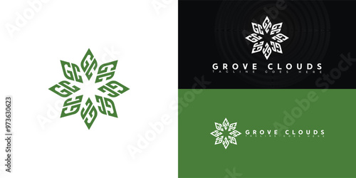 Modern vector initial letter GC or CG logo in green color isolated on multiple background colors. The logo is suitable for cannabis dispensary logo design inspiration templates.