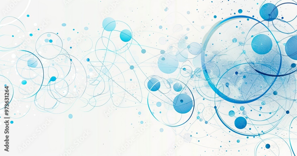 Abstract design featuring blue circles and lines, creating a sense of movement and fluidity. Abstract design featuring blue circles and lines, creating a sense of movement and fluidity.