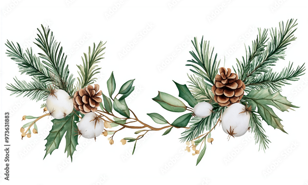 Fototapeta premium Christmas decorative pine cones