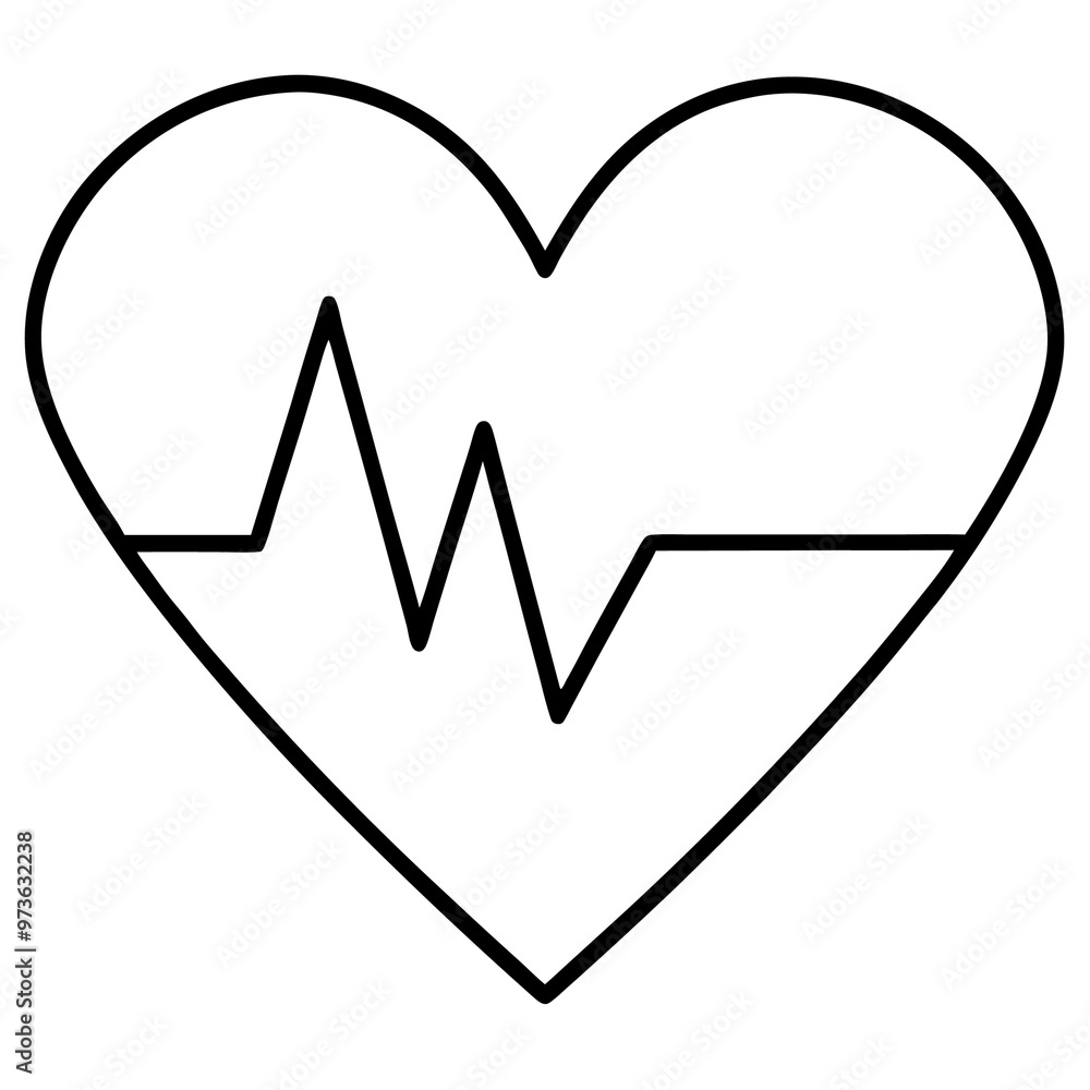 heart rate outline coloring book page line art drawing heart rate outline coloring book page line art drawing
