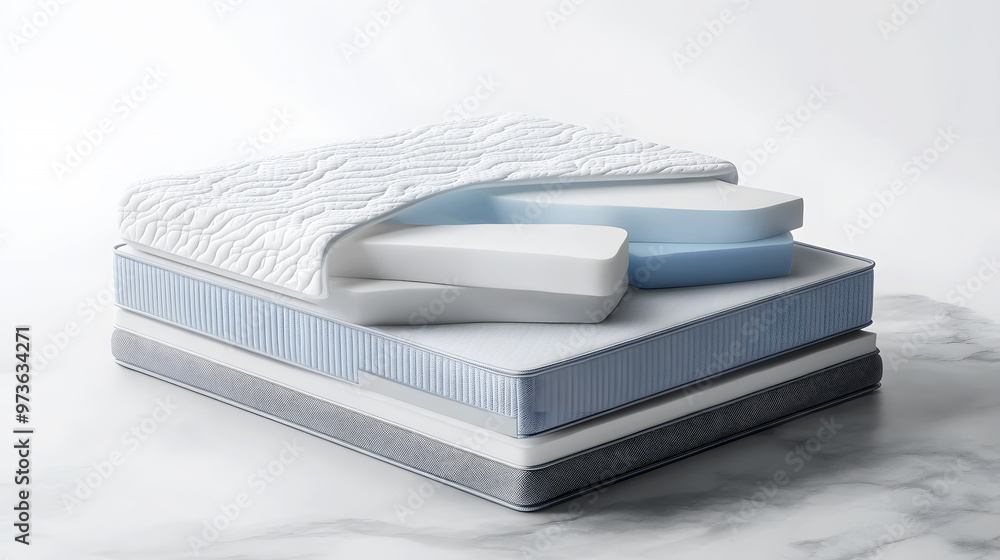 side-cut visualization of the layered orthopedic mattress, illustrating how each layer contributes side-cut visualization of the layered orthopedic mattress, illustrating how each layer contributes