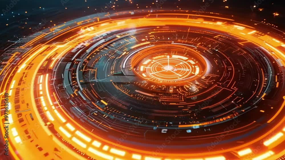 Abstract futuristic technology background with glowing orange lights, perfect for illustrating concepts such as finance, cryptocurrency, and the metaverse Abstract futuristic technology background with glowing orange lights, perfect for illustrating concepts such as finance, cryptocurrency, and the metaverse