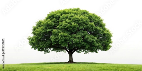 Chestnut tree isolated on white background, minimalist tree photography photo