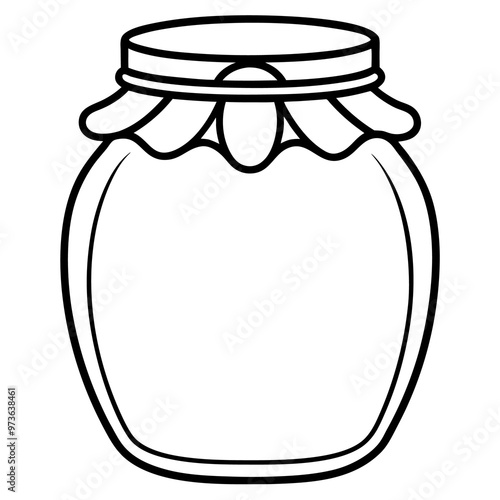 honey jar outline coloring book page line art drawing