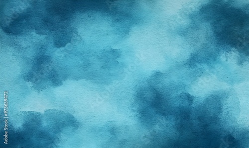 Abstract Watercolor Background in Teal and Blue Tones