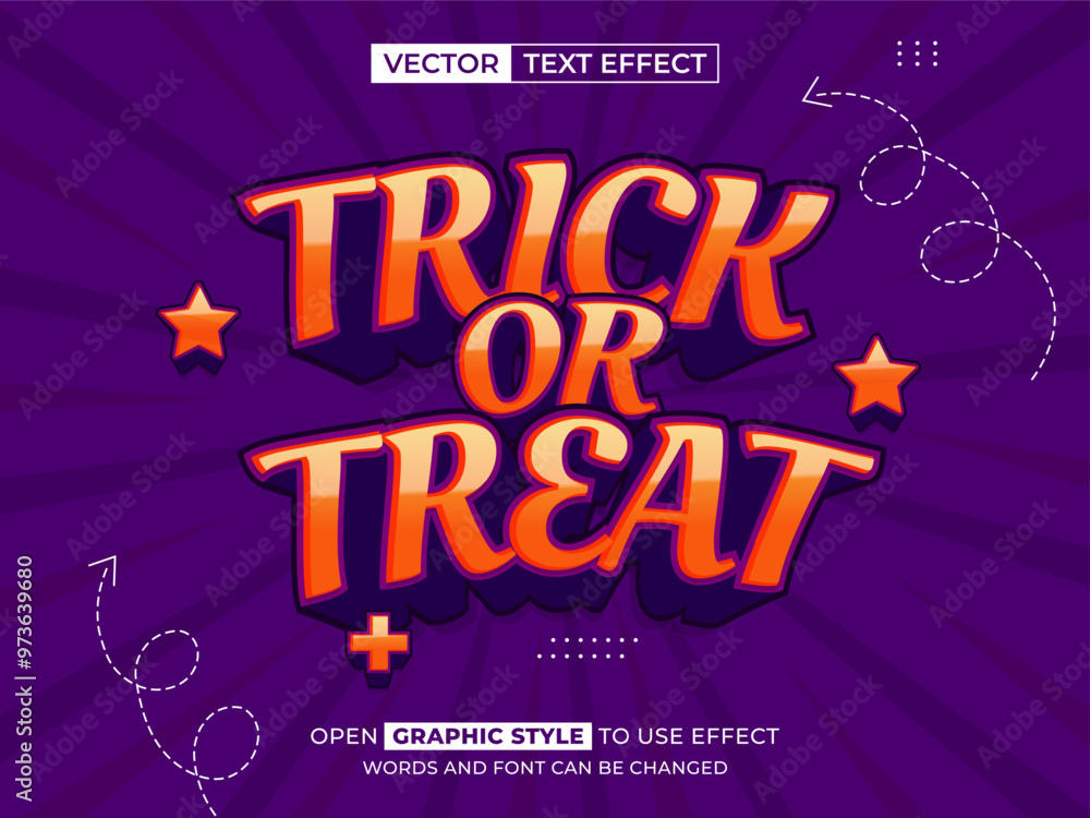 Fototapeta premium trick or treat editable text, font effect, 3d text for title