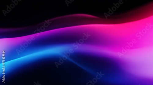 Abstract color wave with grainy noise texture on black background, perfect for modern banner and backdrop design, featuring dynamic and vibrant visual elements for artistic and creative concepts