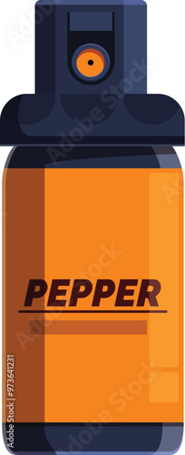 Orange pepper spray canister for self defense, a non lethal weapon used for protecting oneself from an attacker