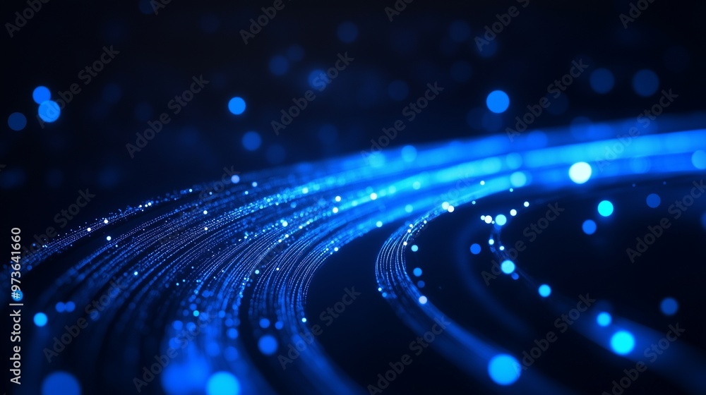Blue light line glow network connection ray digital technology Blue light line glow network connection ray digital technology