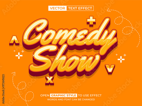 comedy show editable text, font effect, 3d text for title