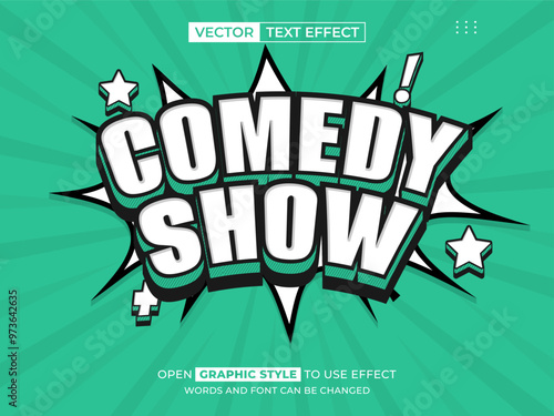 comedy show editable text, font effect, 3d text for title