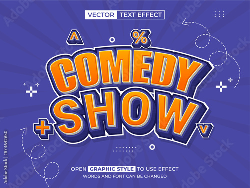 comedy show editable text, font effect, 3d text for title