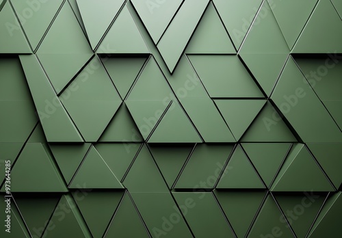 Green Triangles Abstract Background