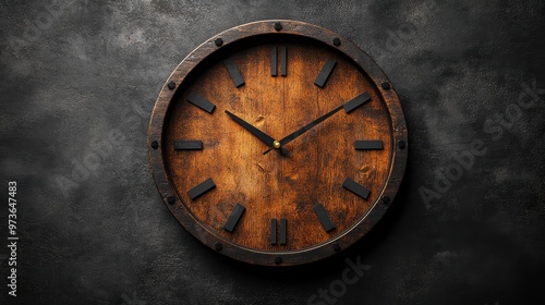 Wallpaper Mural Modern Wall Clock with Wooden Accents on Black Background, Design Concept Web Banner with Copy Space in Bottom Right Corner

 Torontodigital.ca