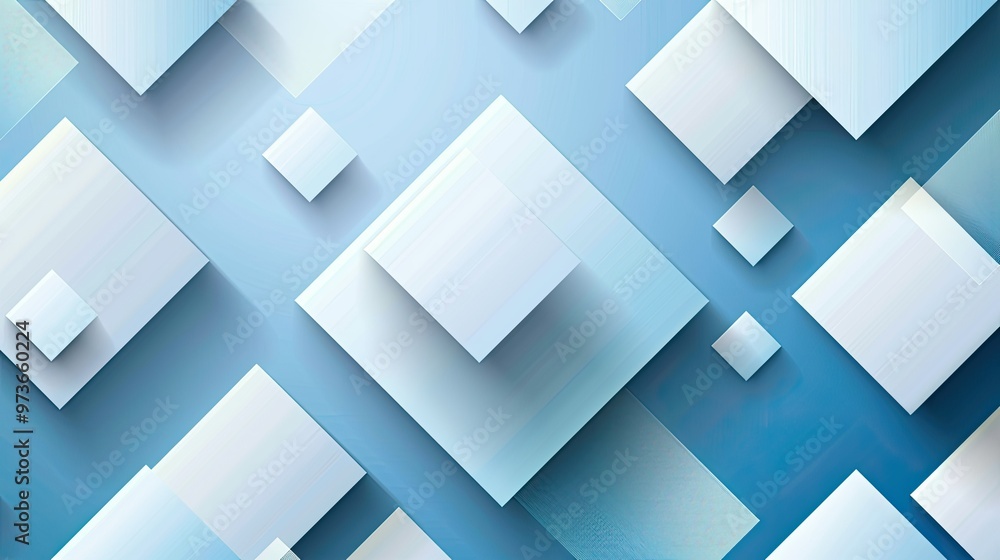 An abstract composition featuring layered geometric shapes in varying sizes and shades of blue, creating a modern, digital aesthetic. An abstract composition featuring layered geometric shapes in varying sizes and shades of blue, creating a modern, digital aesthetic.
