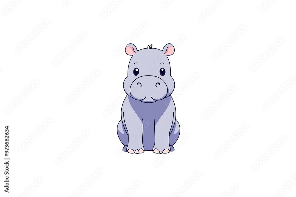 Naklejka premium A cute moodeng baby hippo in the zoo in thailand, Generative AI illustrations.