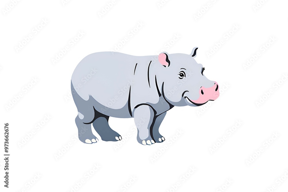 Fototapeta premium A cute moodeng baby hippo in the zoo in thailand, Generative AI illustrations.