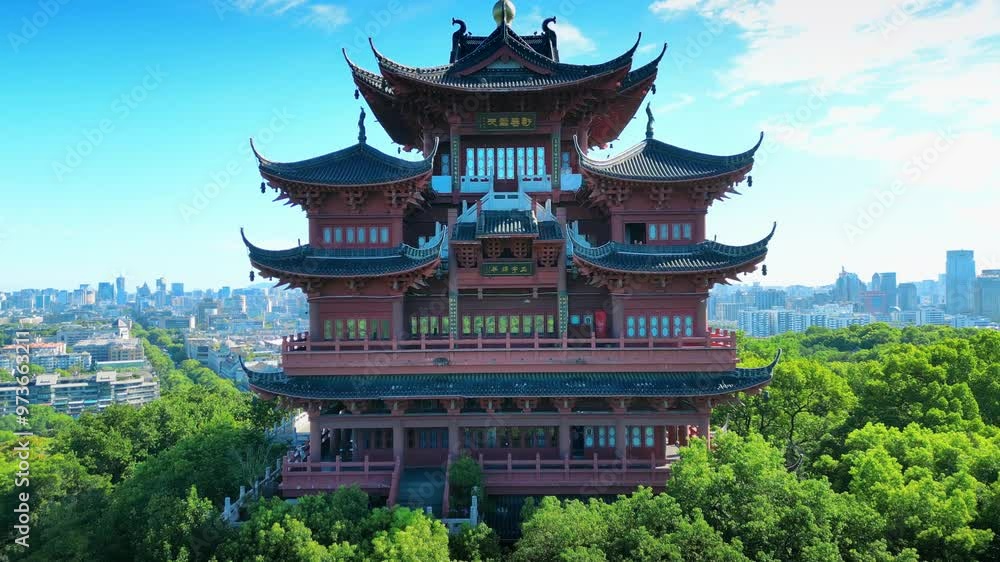 Wushan Chenghuang Ge Scenic Area, West Lake Scenic Area, Hangzhou City, Zhejiang Province, China Wushan Chenghuang Ge Scenic Area, West Lake Scenic Area, Hangzhou City, Zhejiang Province, China