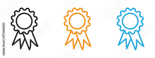 Badge icon Thin line illustration set