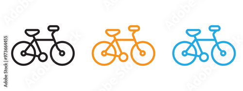 Bicycle icon Thin line illustration set