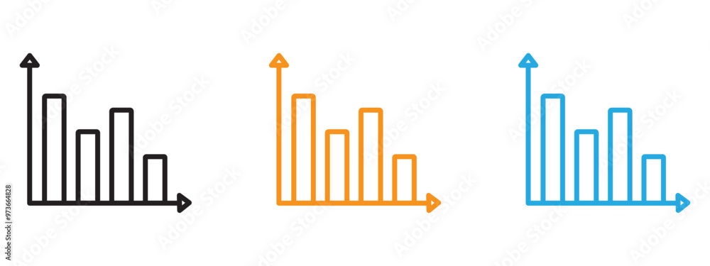 Chart icon Thin line illustration set Chart icon Thin line illustration set