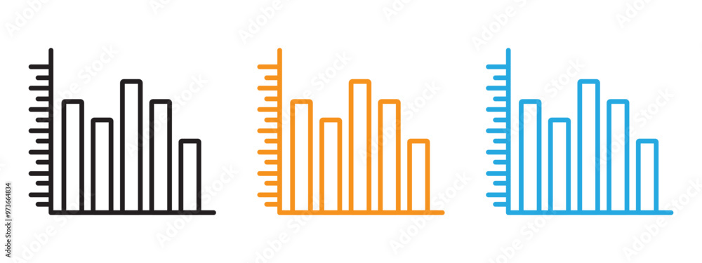 Chart histogram icon Thin line illustration set Chart histogram icon Thin line illustration set